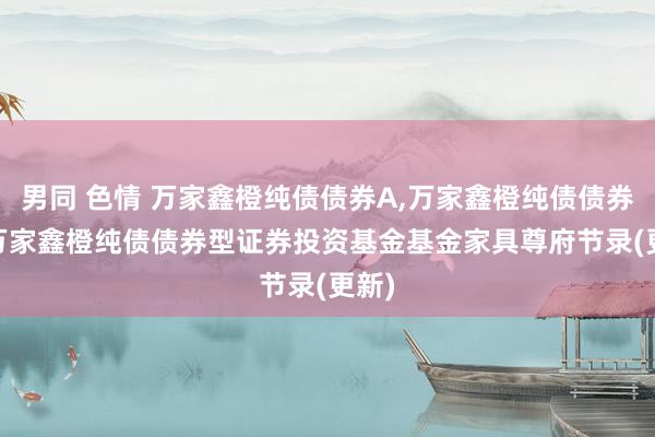 男同 色情 万家鑫橙纯债债券A,万家鑫橙纯债债券C: 万家鑫橙纯债债券型证券投资基金基金家具尊府节录(更新)