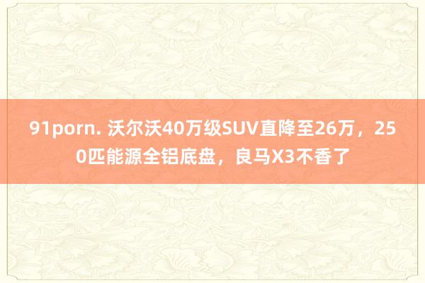 91porn. 沃尔沃40万级SUV直降至26万，250匹能源全铝底盘，良马X3不香了