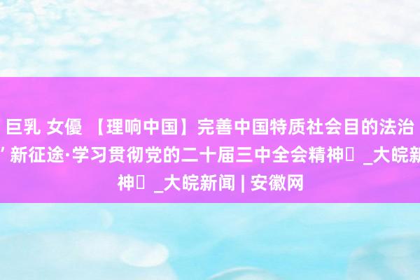 巨乳 女優 【理响中国】完善中国特质社会目的法治体系漫“话”新征途·学习贯彻党的二十届三中全会精神㉖_大皖新闻 | 安徽网