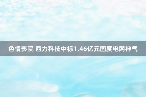 色情影院 西力科技中标1.46亿元国度电网神气