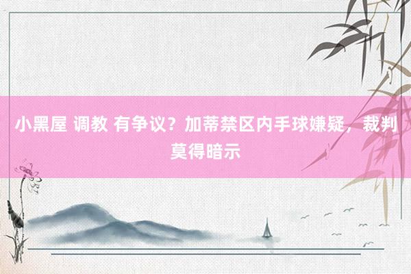 小黑屋 调教 有争议？加蒂禁区内手球嫌疑，裁判莫得暗示