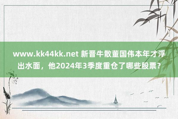 www.kk44kk.net 新晋牛散董国伟本年才浮出水面，他2024年3季度重仓了哪些股票？