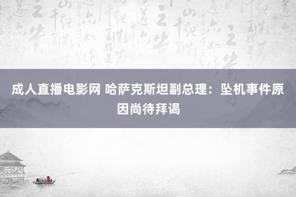 成人直播电影网 哈萨克斯坦副总理：坠机事件原因尚待拜谒