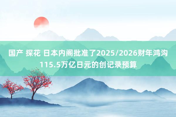 国产 探花 日本内阁批准了2025/2026财年鸿沟115.5万亿日元的创记录预算