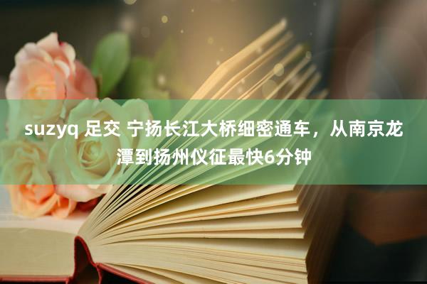 suzyq 足交 宁扬长江大桥细密通车，从南京龙潭到扬州仪征最快6分钟