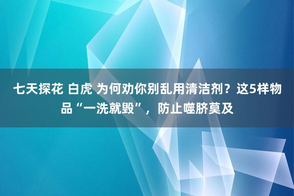 七天探花 白虎 为何劝你别乱用清洁剂？这5样物品“一洗就毁”，防止噬脐莫及