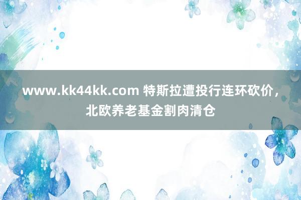 www.kk44kk.com 特斯拉遭投行连环砍价，北欧养老基金割肉清仓