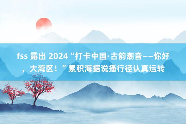 fss 露出 2024“打卡中国·古韵潮音——你好，大湾区！”累积海据说播行径认真运转