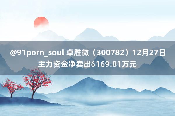 @91porn_soul 卓胜微（300782）12月27日主力资金净卖出6169.81万元