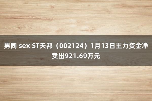 男同 sex ST天邦（002124）1月13日主力资金净卖出921.69万元