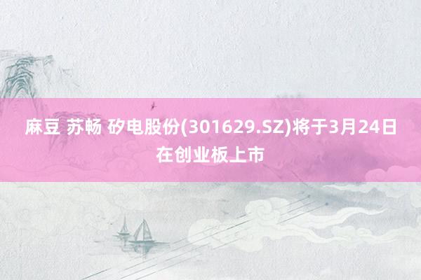 麻豆 苏畅 矽电股份(301629.SZ)将于3月24日在创业板上市