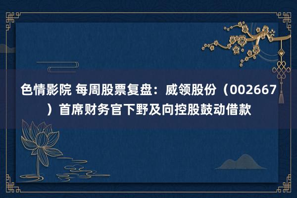 色情影院 每周股票复盘：威领股份（002667）首席财务官下野及向控股鼓动借款