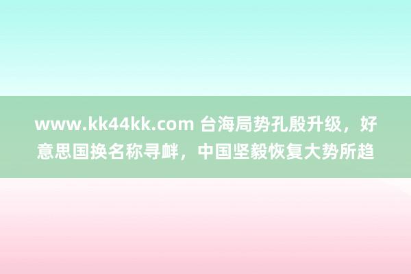 www.kk44kk.com 台海局势孔殷升级，好意思国换名称寻衅，中国坚毅恢复大势所趋