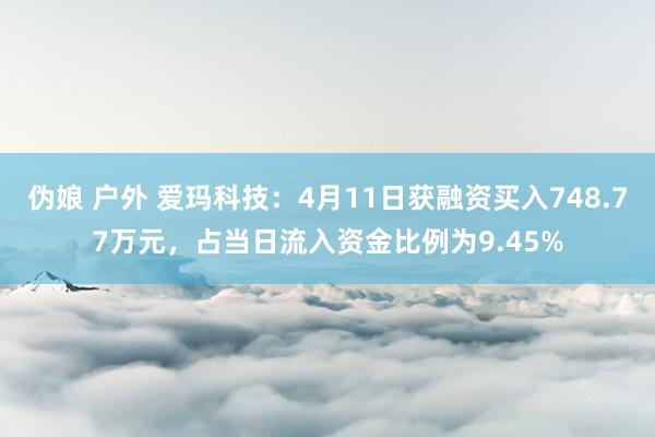 伪娘 户外 爱玛科技：4月11日获融资买入748.77万元，占当日流入资金比例为9.45%