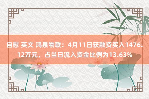 自慰 英文 鸿泉物联：4月11日获融资买入1476.12万元，占当日流入资金比例为13.63%
