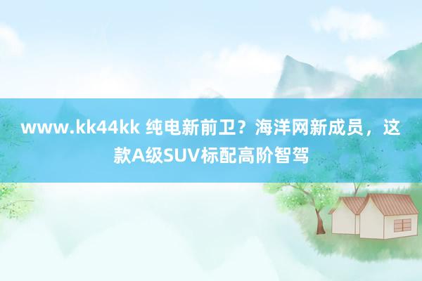 www.kk44kk 纯电新前卫？海洋网新成员，这款A级SUV标配高阶智驾