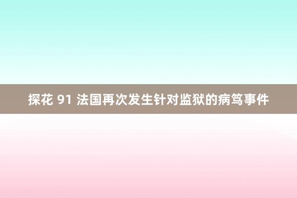 探花 91 法国再次发生针对监狱的病笃事件