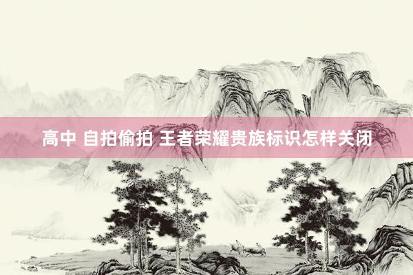 高中 自拍偷拍 王者荣耀贵族标识怎样关闭