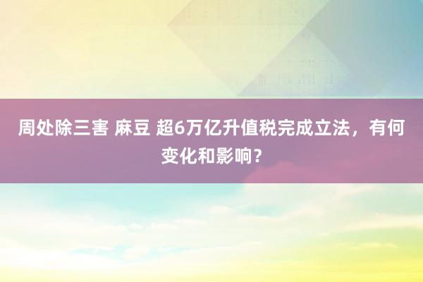 周处除三害 麻豆 超6万亿升值税完成立法，有何变化和影响？