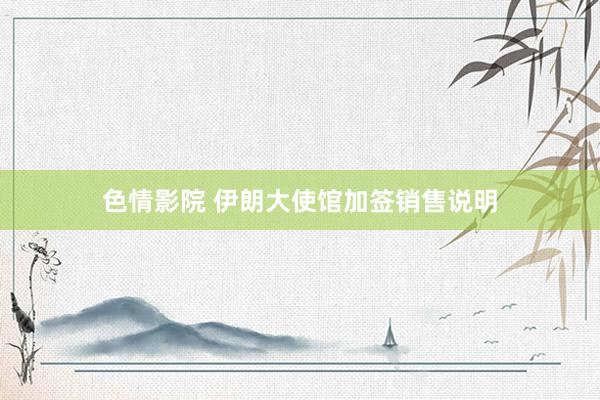 色情影院 伊朗大使馆加签销售说明